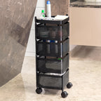 Metal Square High Quality Kitchen Trolley With Wheels (4 Layer )