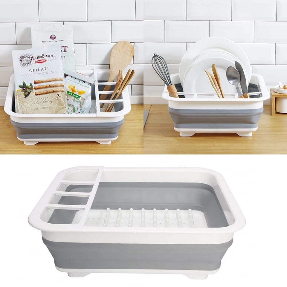 Collapsible Folding Silicone Dish Drying Drainer Rack