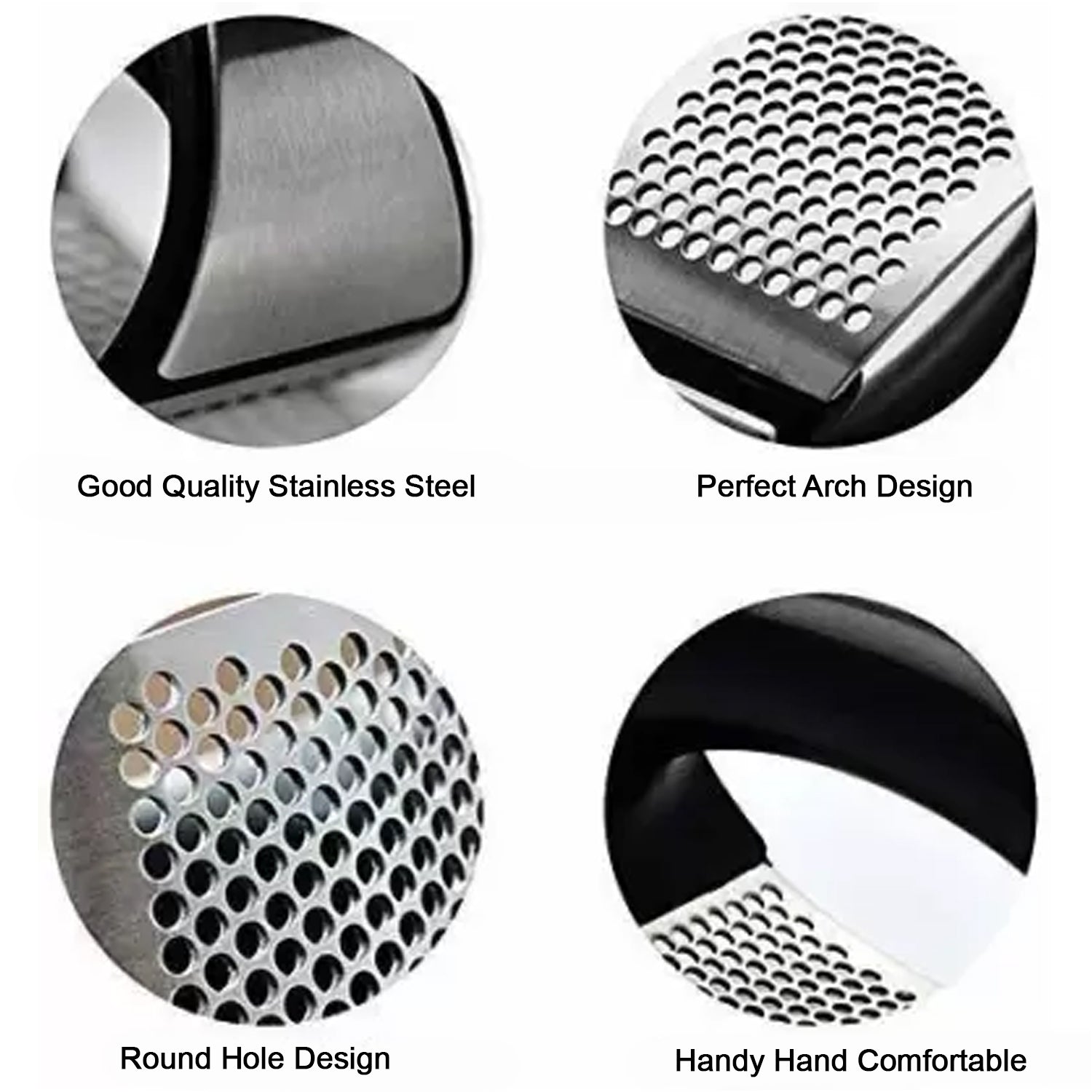 Multipurpose Stainless Steel Garlic & Ginger Press- Quick & Easy Crusher