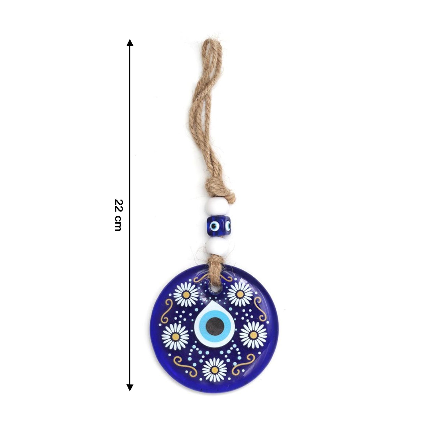 Decorative Evil Eye Wall Hanging Nazar Protector Charm With Beads Wind Chime