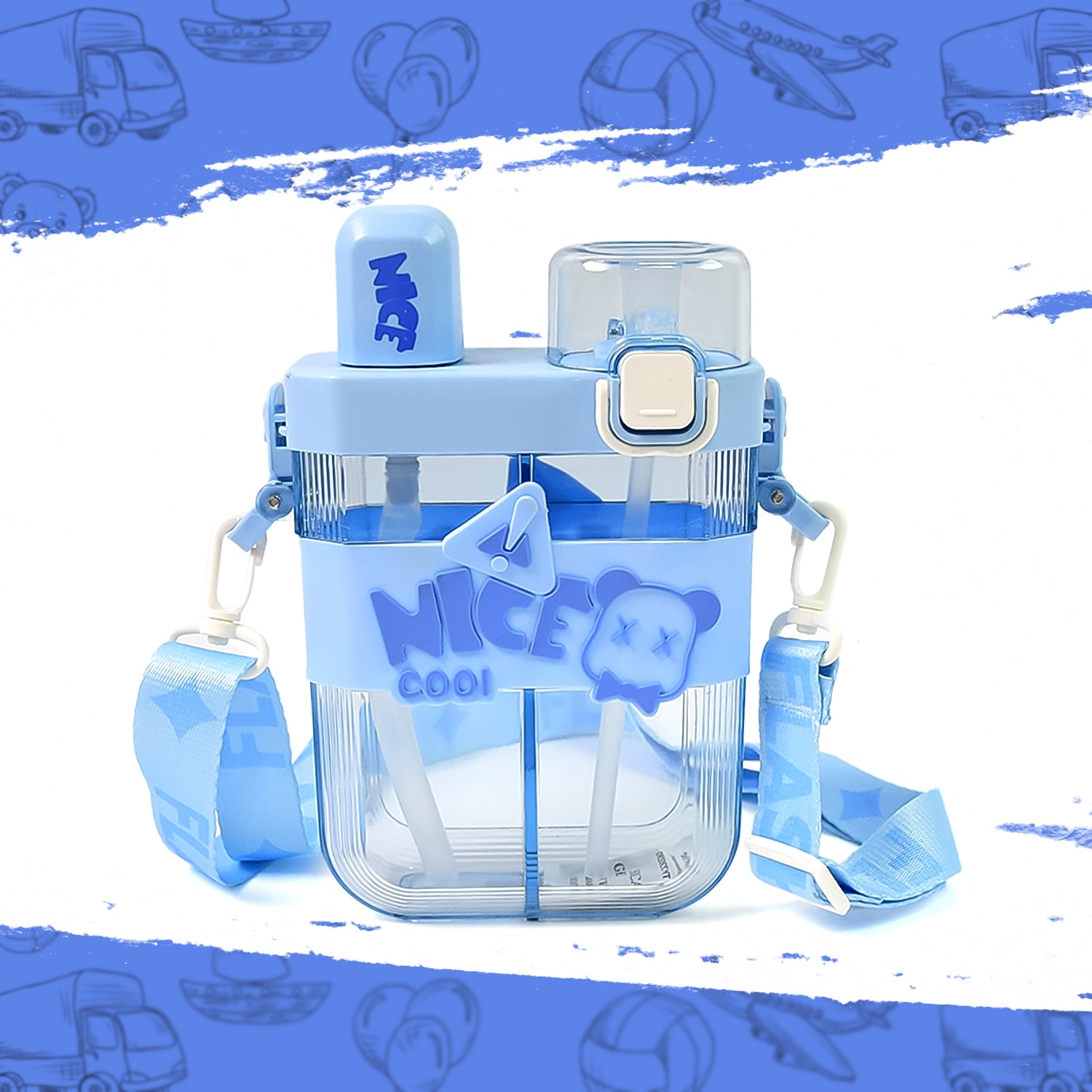 2 in 1 Dual Compartment Water Bottle