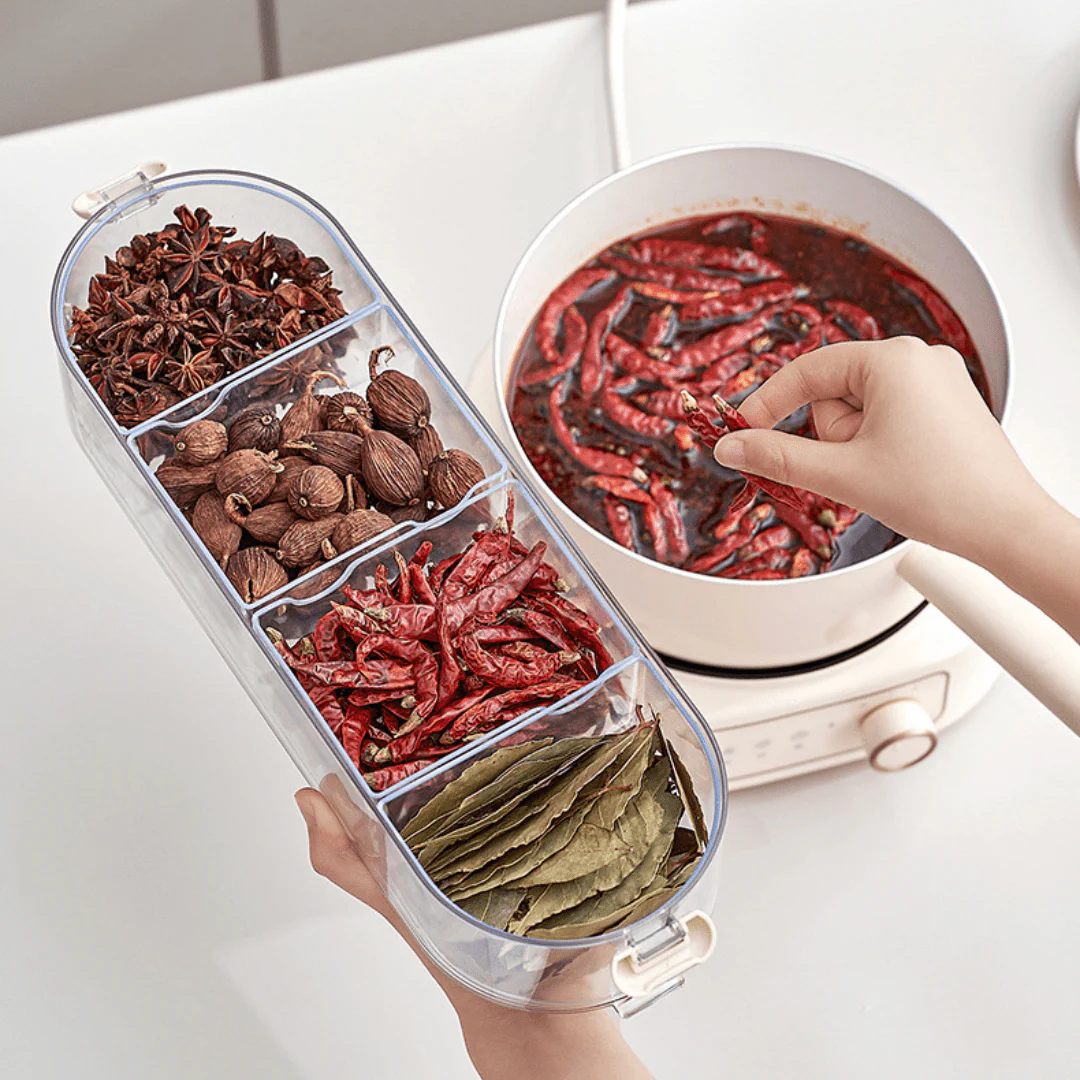 Multi-Layer Transparent Seasoning Box & Organizer