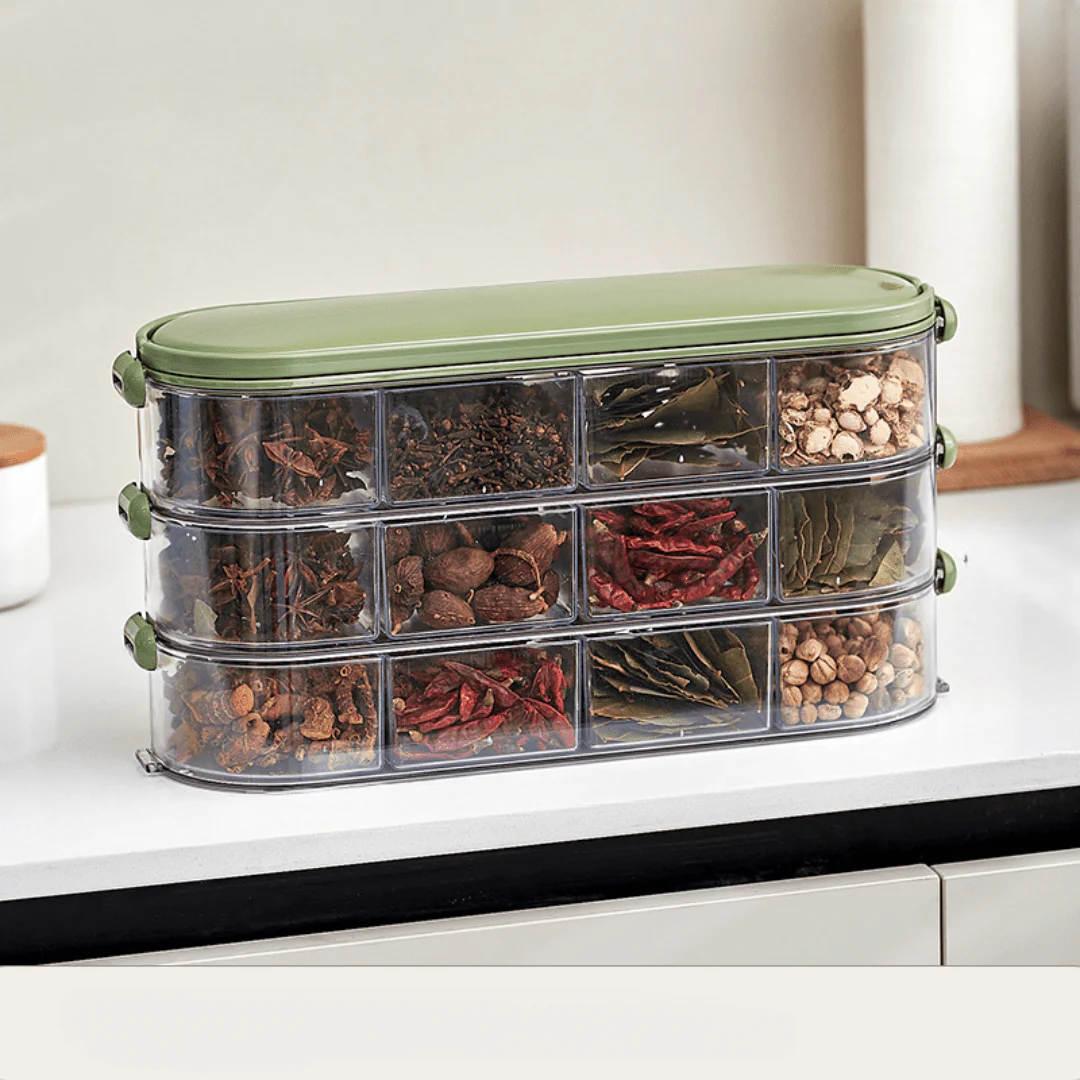 Multi-Layer Transparent Seasoning Box & Organizer