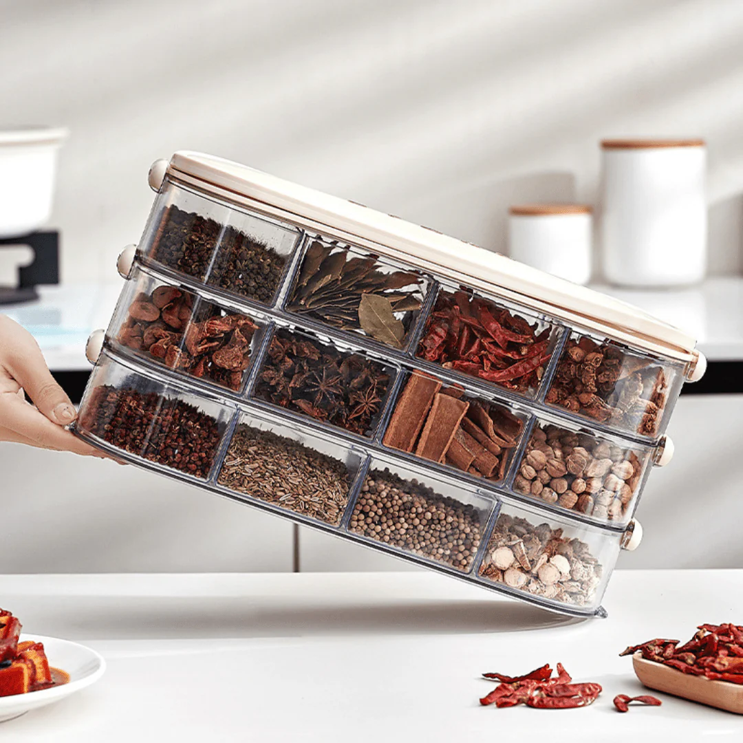 Multi-Layer Transparent Seasoning Box & Organizer