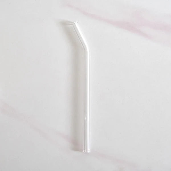 Fluted Glass Tumbler With Straw And Wooden Lid Set Of 2 400ml