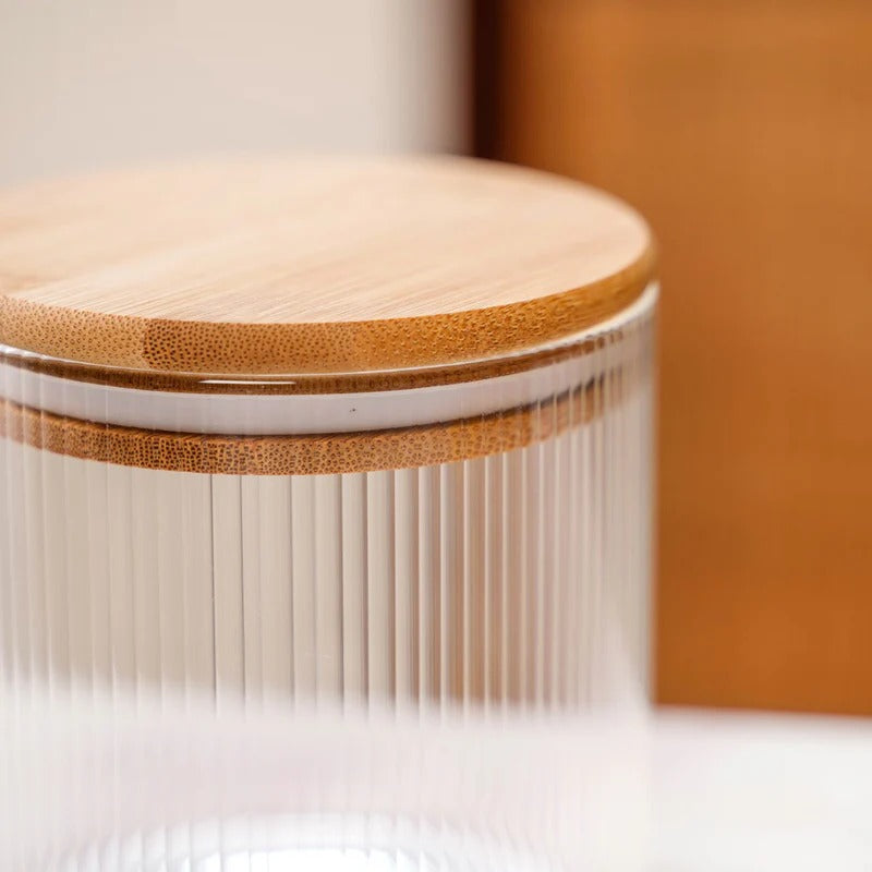 Fluted Storage Glass Jar Set Of 4 | 730ml