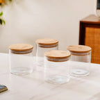 Fluted Storage Glass Jar Set Of 4 | 730ml