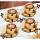 Stainless Steel 4 PCS Double Wall Cup and Saucer with Gold PVD Coating First Impression