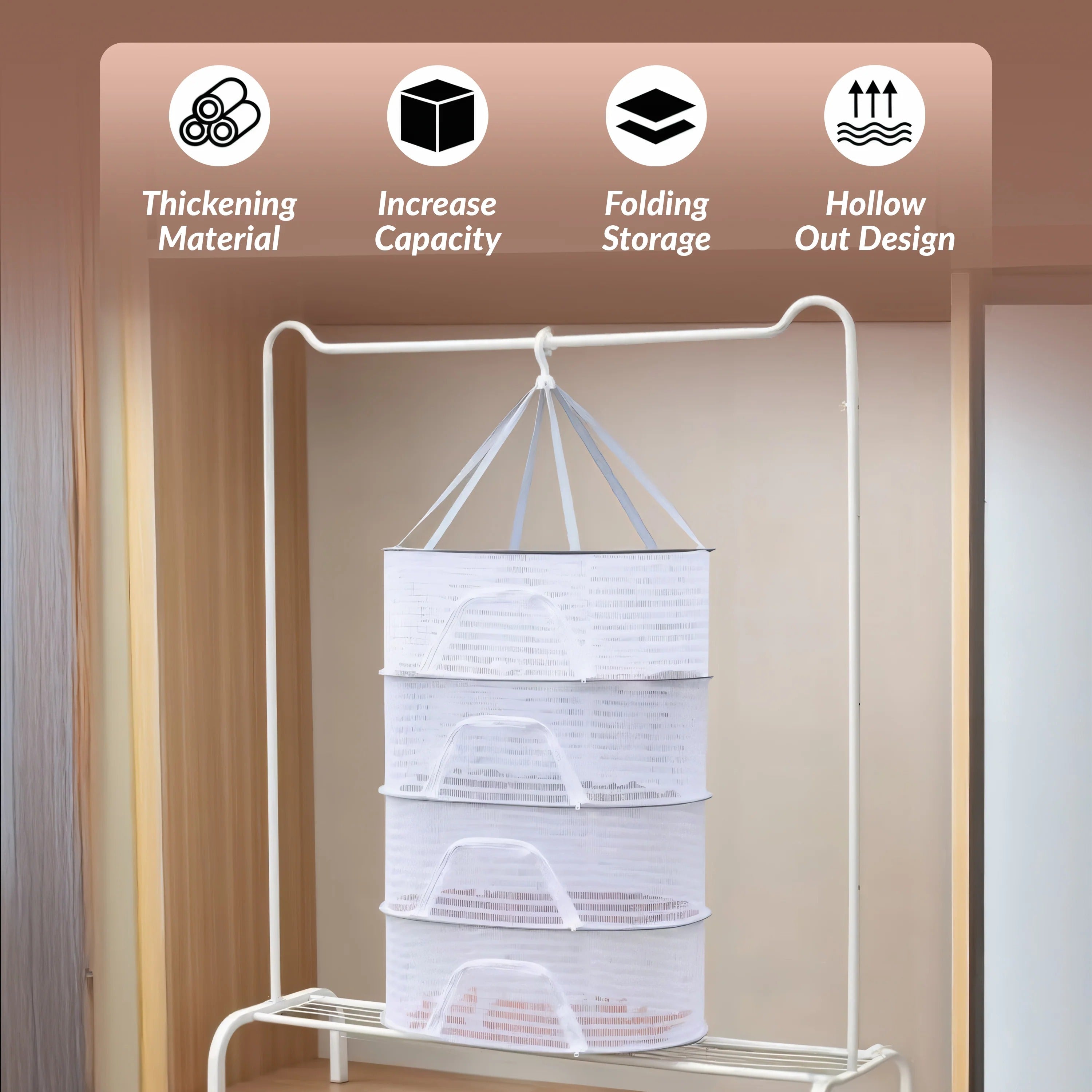 Multipurpose 3-Layer Drying Net for Vegetables & Herbs