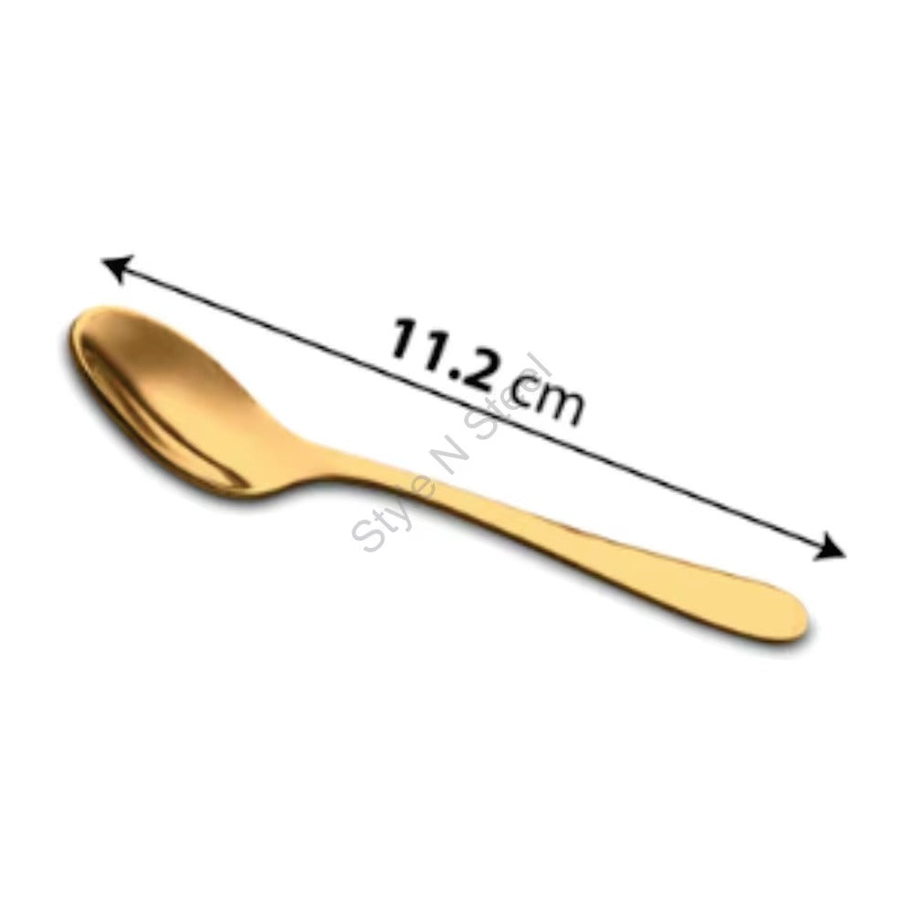 Stainless Steel 4 PCS Double Wall Cup and Saucer with Gold PVD Coating First Impression