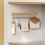 Wooden Pull-Out Sliding Closet Organizer 12 Hooks