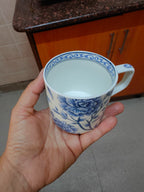 Bone China Handcrafted Sapphire Bloom Tea & Coffee Cups - Set Of 6