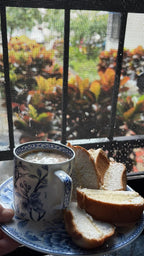 Bone China Handcrafted Sapphire Bloom Tea & Coffee Cups - Set Of 6