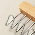 Wooden Pull-Out Sliding Closet Organizer 12 Hooks