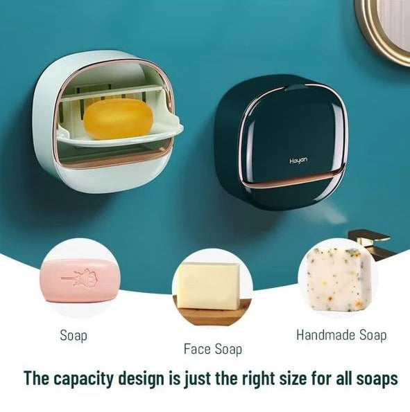 Elegant Wall-Mounted Soap Holder with Drainage