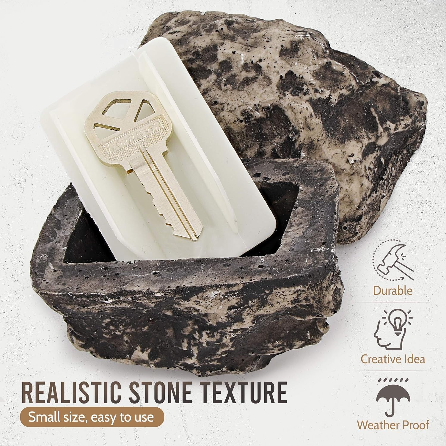 Rock Key Hider – Weatherproof Outdoor Hide-a-Key Stone (1 Pc)